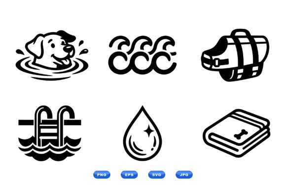 Canine Swim Icon Clipart Set Review