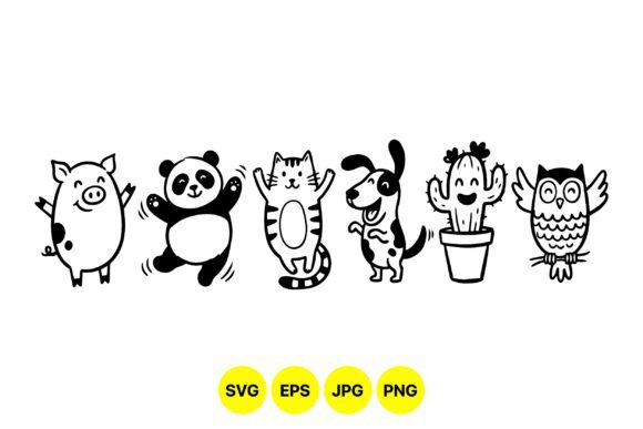 Cute Animal Doodle Clipart Set Review