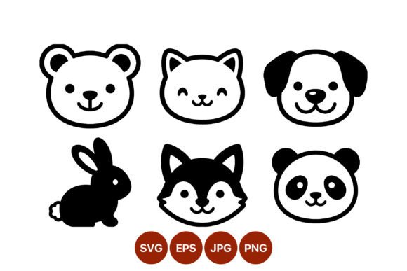 Cute Black and White Animal Faces Bundle Review