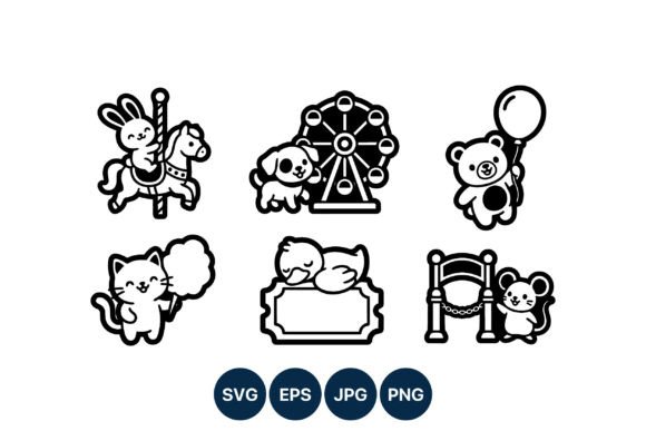 Cute Black White Animal Carnival Vector Review