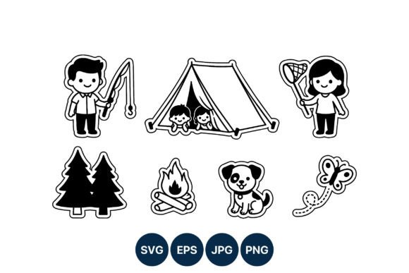 Cute Camping Kids Vector Art Review