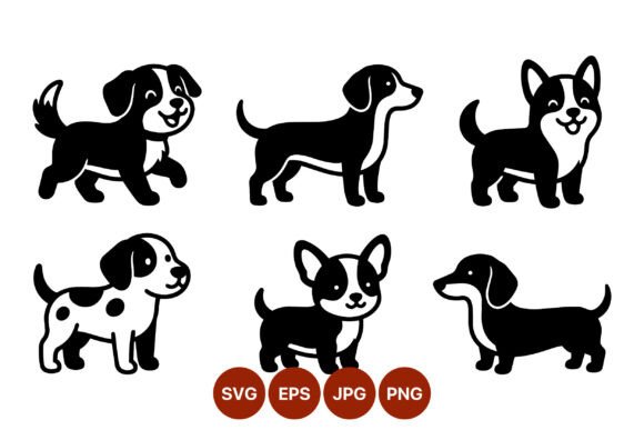Cute Cartoon Puppies Vector Art Review