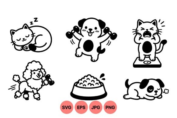 Cute Fitness Pet Cartoon Icons Review