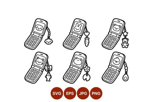Cute Flip Phones Animal Charms Vector Review