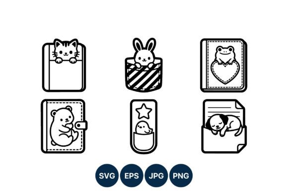 Cute Pocket Animals Black Line Art Review
