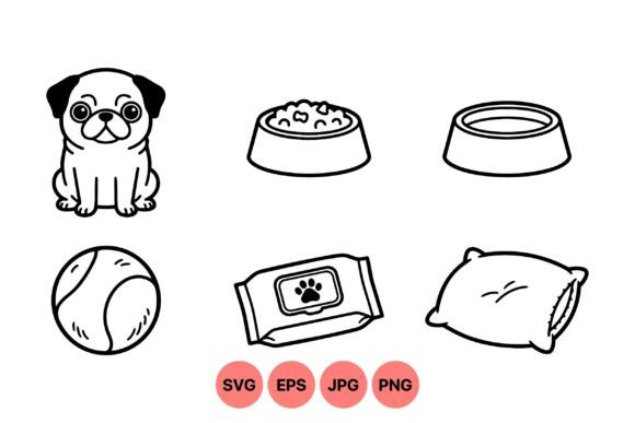 Cute Pug Pet Supplies Clipart Review