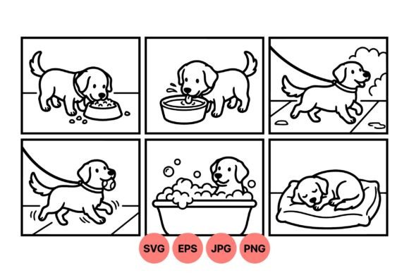 Cute Puppy Daily Life Clipart Review