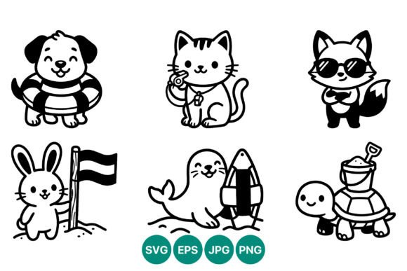 Cute Summer Beach Animals Vector Review