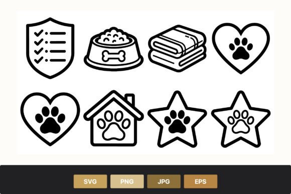 Pet Care Black and White Icons Review