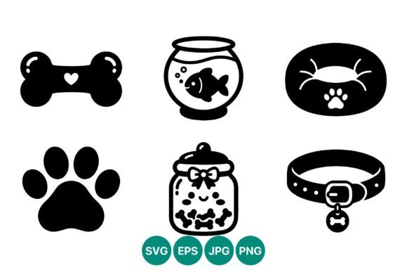 Pet Care Icons Black Silhouette Set Review