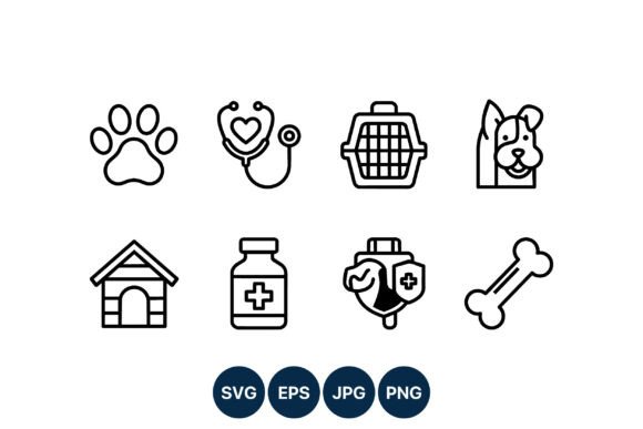 Pet Care Line Art Icons Review