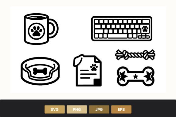 Pet Themed Black and White Icon Set Review