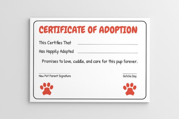 Playful Pet Adoption Certificate Design Review